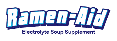 Ramen-Aid logo — electrolyte soup supplement brand offering hydration, immune support, and energy with key vitamins, minerals, and caffeine.
